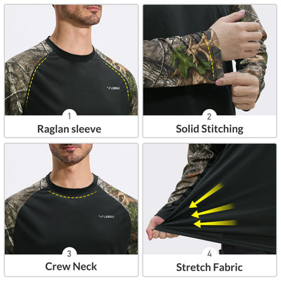 LOOGU Active Lifestyle Fishing Long Sleeve Shirt T33 — Black,Loogu Super Tree Camo
