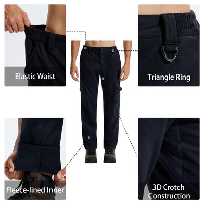 LOOGU Camo Hunting  Fleece Insulation Pants 5 pocket P10 — Black
