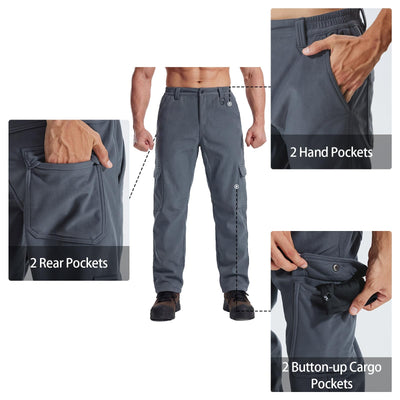 LOOGU Hiking Workwear Fleece Insulation Pants 6 pocket P20-1 — Dark Grey