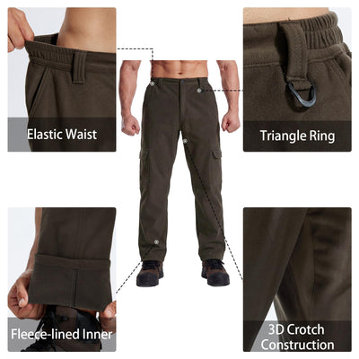 LOOGU Hiking Workwear Fleece Insulation Pants 6 pocket P20-1 — Dark Brown