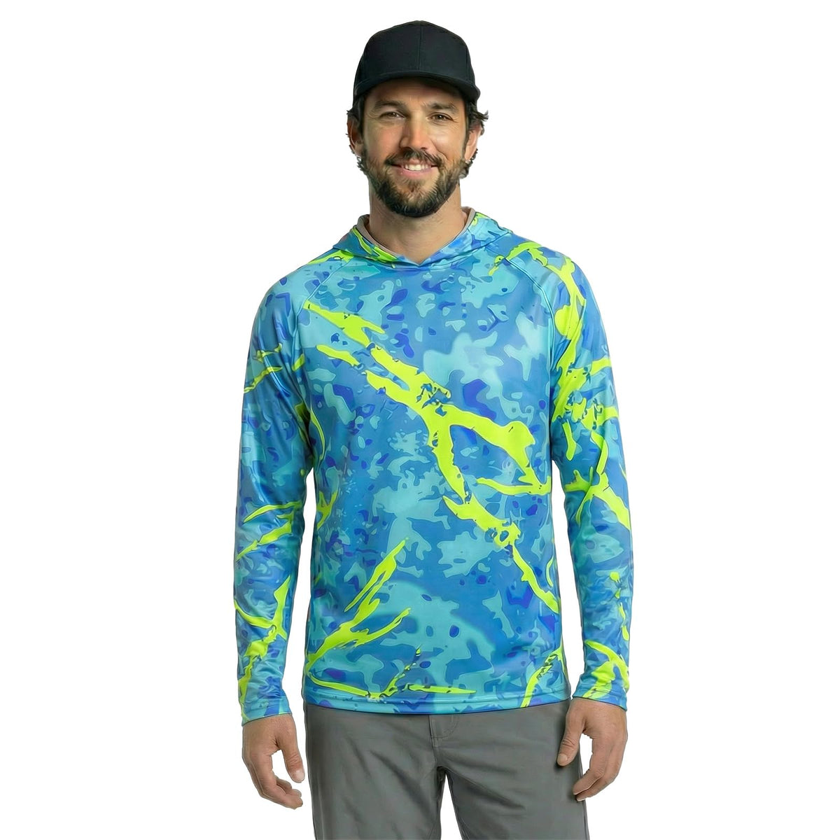 LOOGU Men’s Fishing Hoodie Long Sleeve Shirt T70 — Loogu Spretta Glaze Green