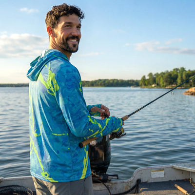 LOOGU Men’s Fishing Hoodie Long Sleeve Shirt T70 — Loogu Spretta Glaze Green