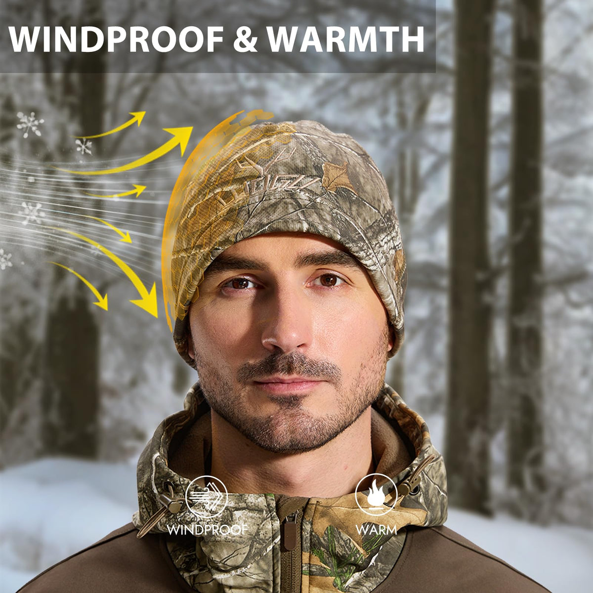 LOOGU  Unisex Camo Beanie Hat for Hunting B09 — Loogu Spretta White