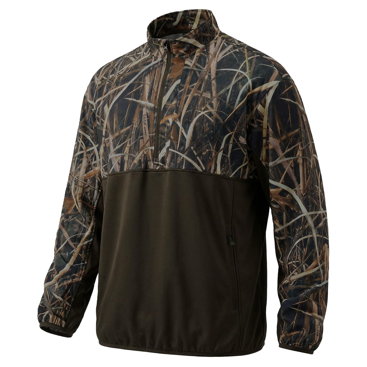 LOOGU Half Zip Hunting Fleece Pullover D30 — Brown,Loogu Super Tree Camo
