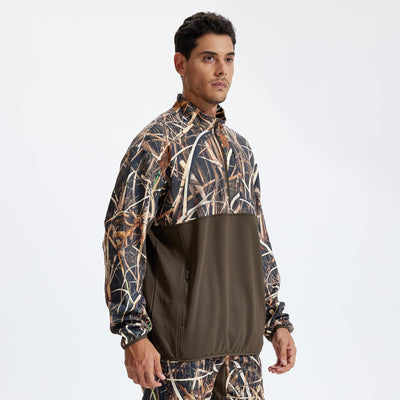 LOOGU Half Zip Hunting Fleece Pullover D30 — Brown,Loogu Super Tree Camo