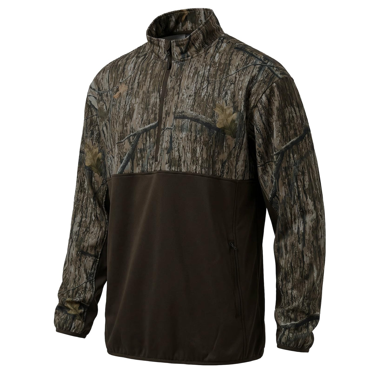 LOOGU Half Zip Hunting Fleece Pullover D30 — Brown,Loogu Grass Shadow
