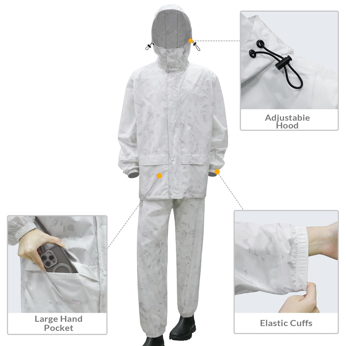 LOOGU camo rainsuit TPU SPRETTA Camo RS20 — Loogu Spretta White