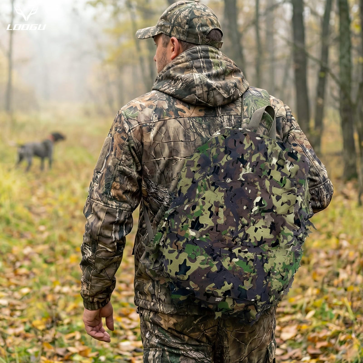 LOOGU Camo Tactical Backpack Cover Oak Leaf — Loogu Spretta Woodland