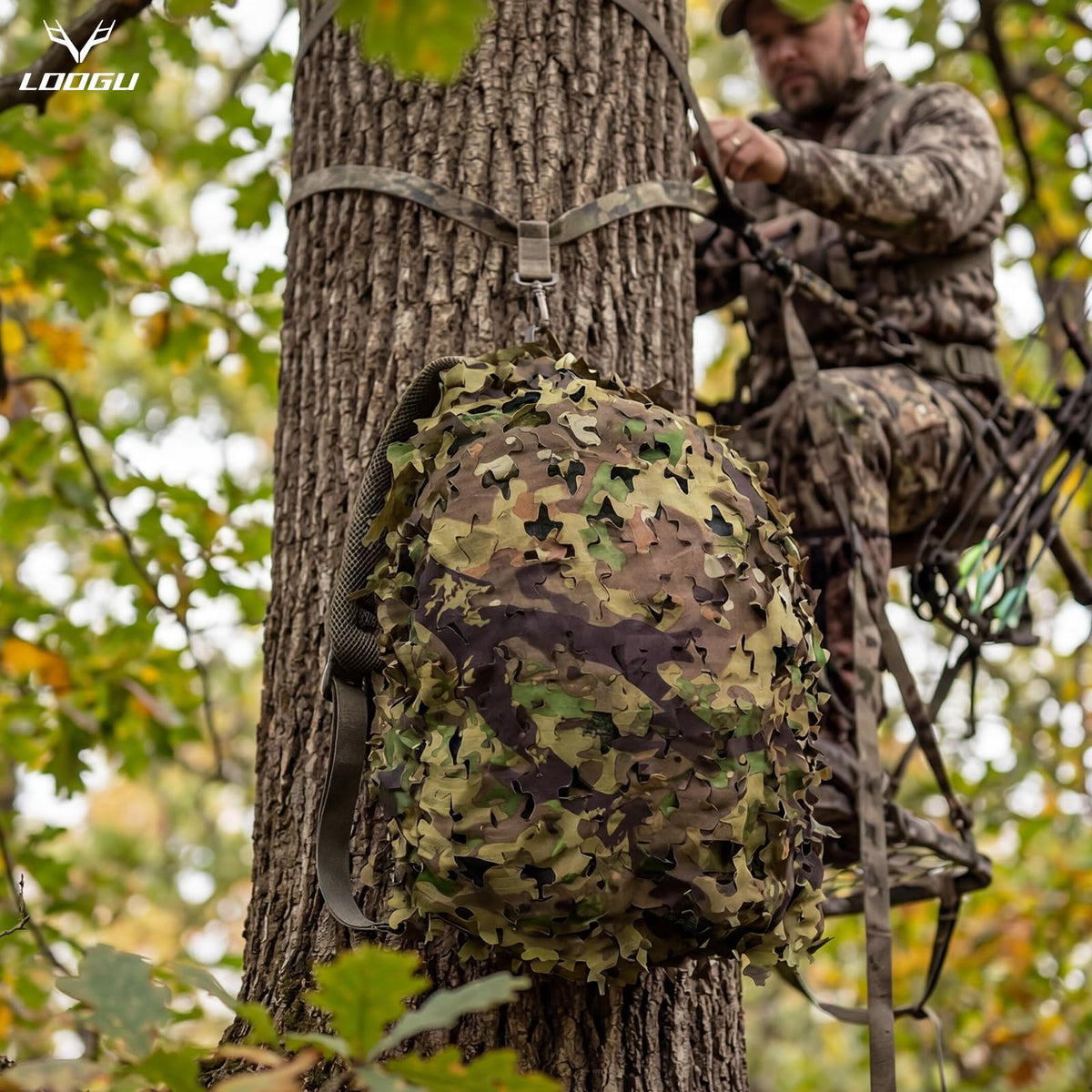LOOGU Camo Tactical Backpack Cover Oak Leaf — Loogu Spretta MT