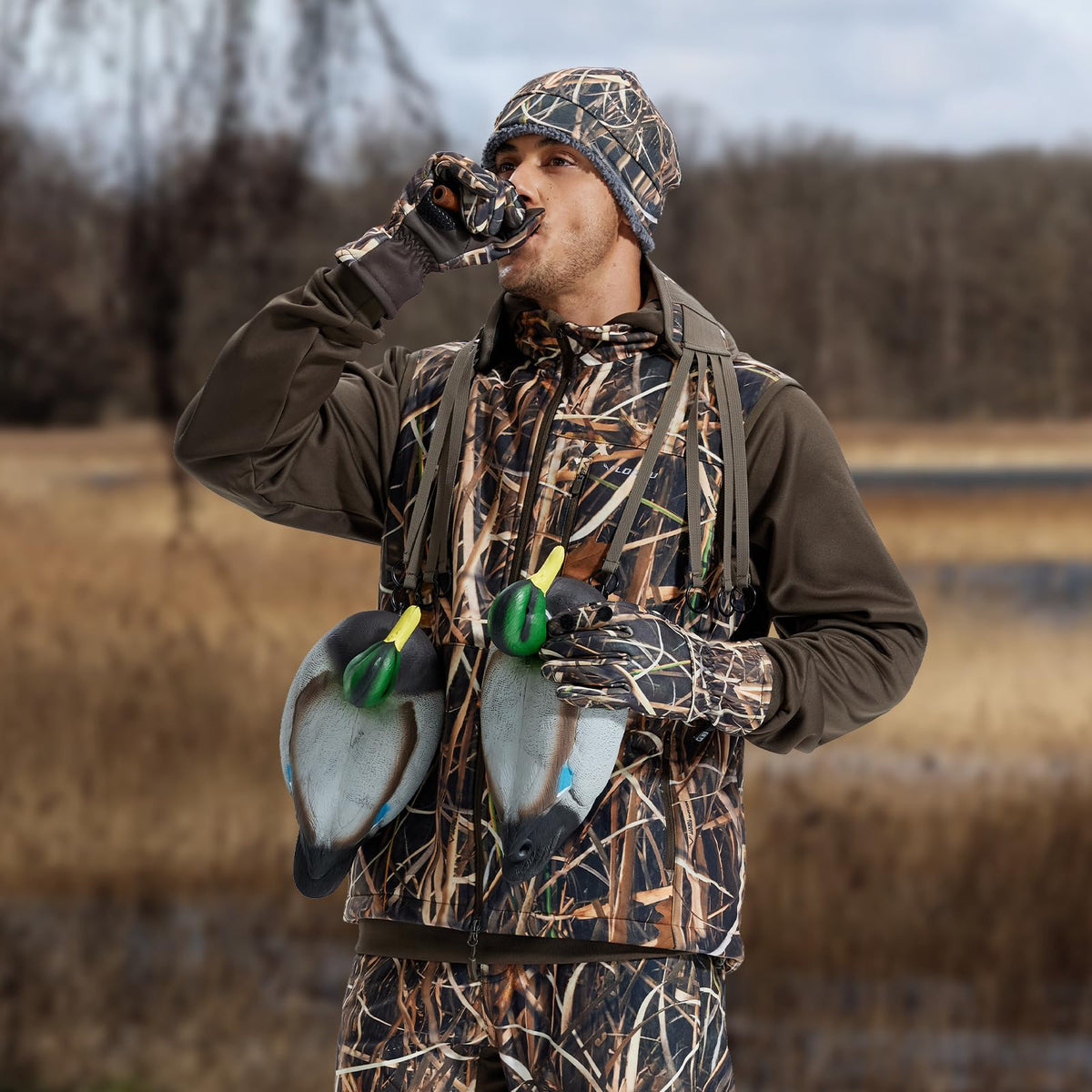 LOOGU Unisex Camo Beanie Hat for Hunting B11 — Loogu Grass Shadow