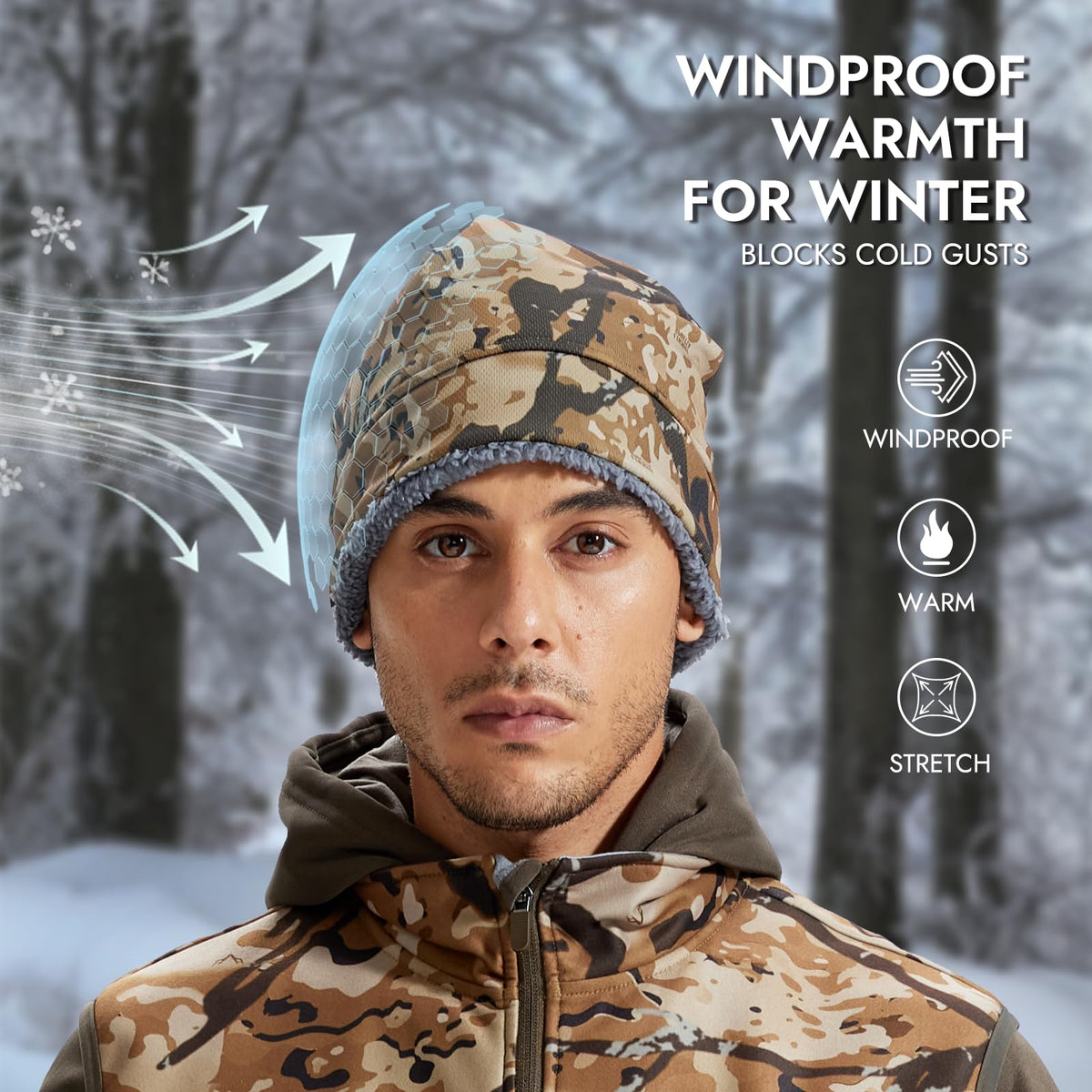 LOOGU Unisex Camo Beanie Hat for Hunting B11 — Loogu Spretta Desert