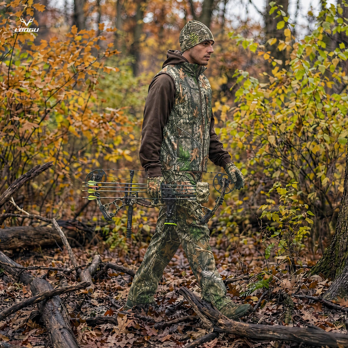 Fleece-Lined Hunting Vest M10-1 — Loogu Super Tree Camo