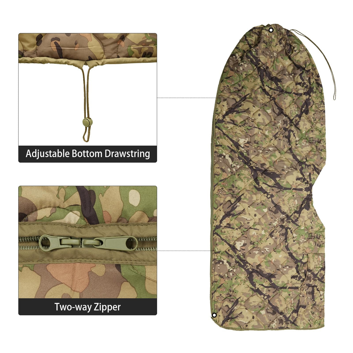 LOOGU Camo Blanket Zipper Insulated Sleeping Bag IP10 — Loogu Spretta MT