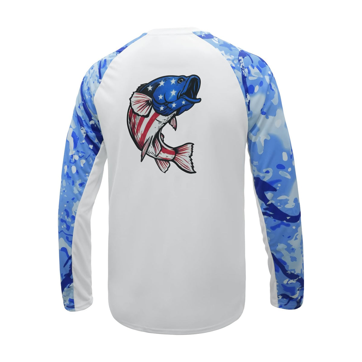 LOOGU Active Lifestyle Fishing Long Sleeve Shirt T36 — Waveblue,Largemouth Bass