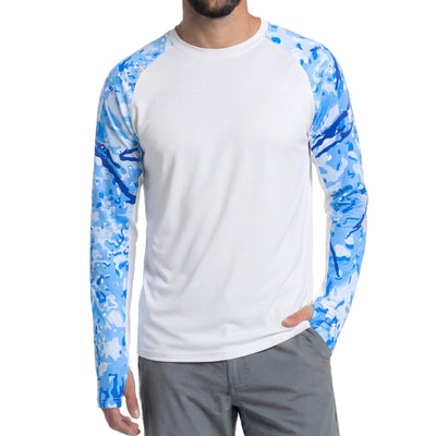 LOOGU Active Lifestyle Fishing Long Sleeve Shirt T36 — Waveblue,Largemouth Bass