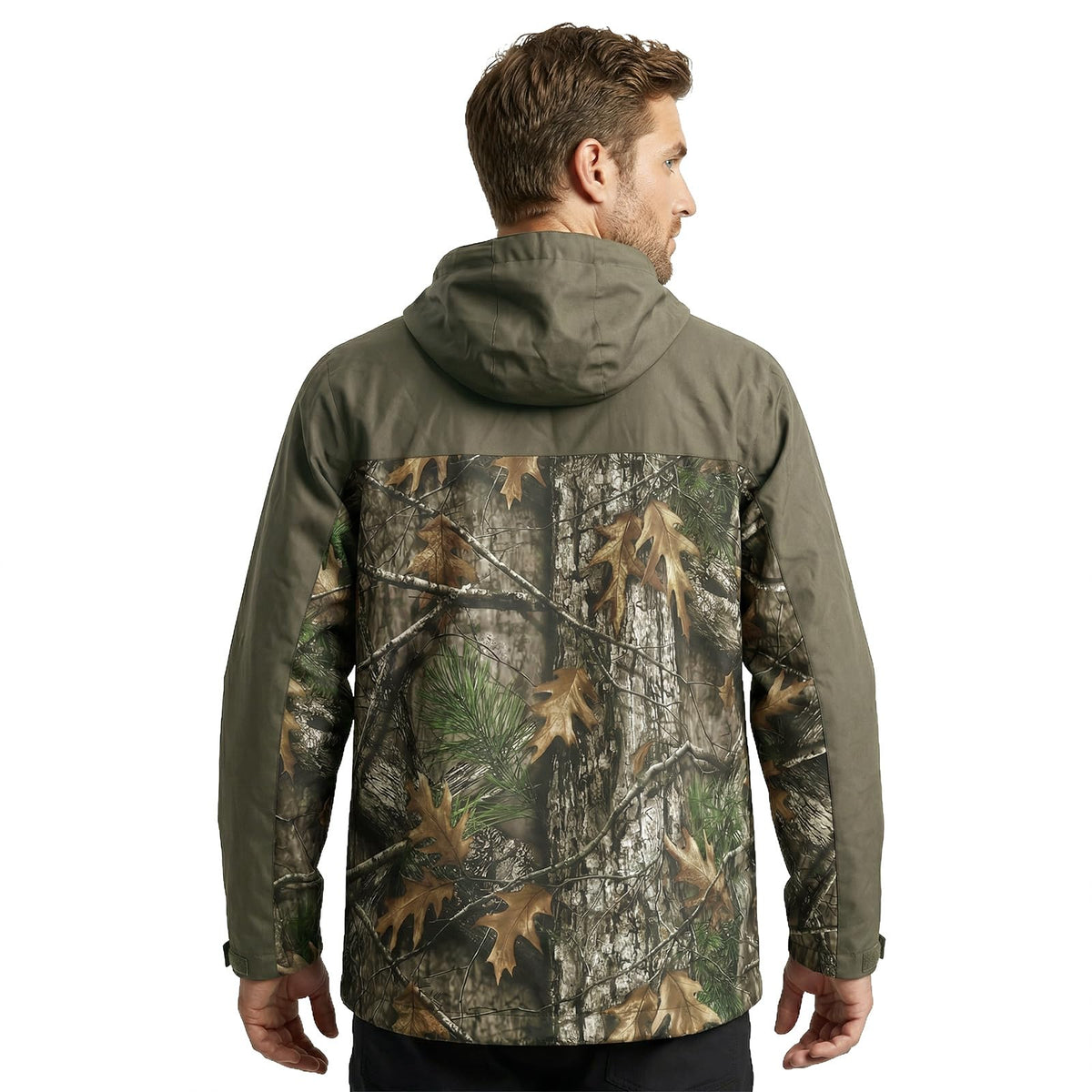 LOOGU Men’s Packable Rain Jacket Waterproof Lightweight Hooded J30 — Loogu Super Tree Camo Brown