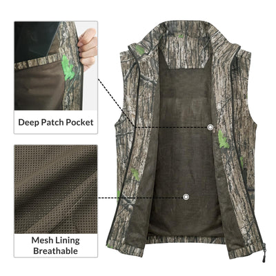 LOOGU Men’s Camo Hunting Vest Lightweight with Pockets M30 — Loogu Ents Green