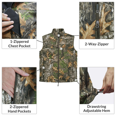 LOOGU Men’s Camo Hunting Vest Lightweight with Pockets M30 — Loogu Super Tree Camo