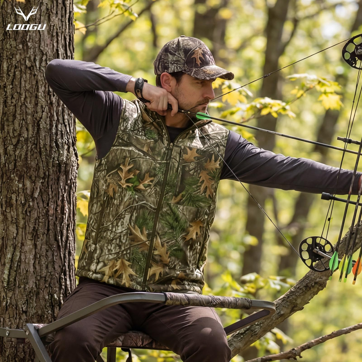 LOOGU Men’s Camo Hunting Vest Lightweight with Pockets M30 — Loogu Super Tree Camo