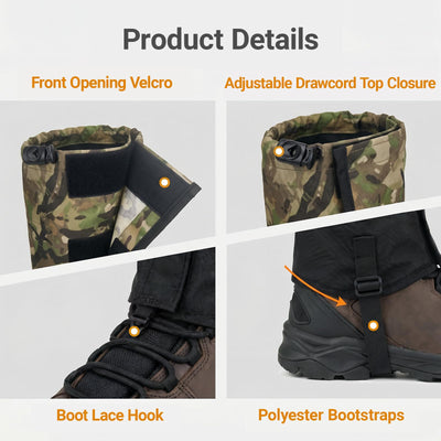 LOOGU Snow Gaiters Waterproof Camo Boot Gaiters Hunting SG20 — Loogu Spretta MT