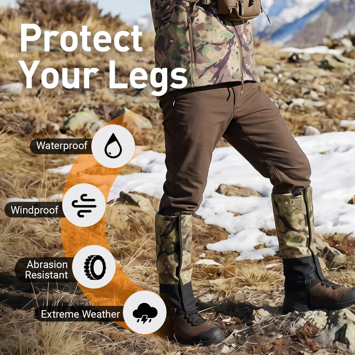 LOOGU Snow Gaiters Waterproof Camo Boot Gaiters Hunting SG20 — Loogu Spretta MT