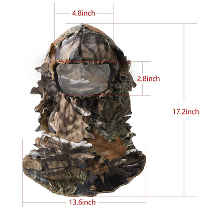 LOOGU Hunting Ghillie Face Mask 3D Leafy