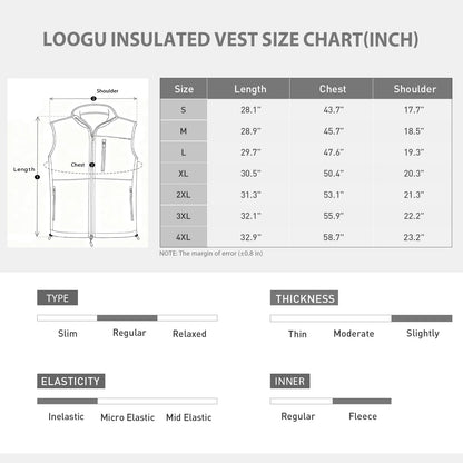 LOOGU Mens Hiking Fleece Insulation Vest M10-1