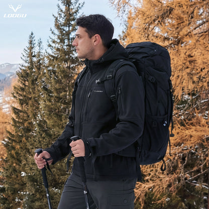 LOOGU Fleece Lining Hooded Casual Jacket M50-1
