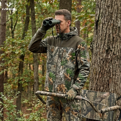 LOOGU Camo Hunting Fleece Lining Hooded Jacket M50-1