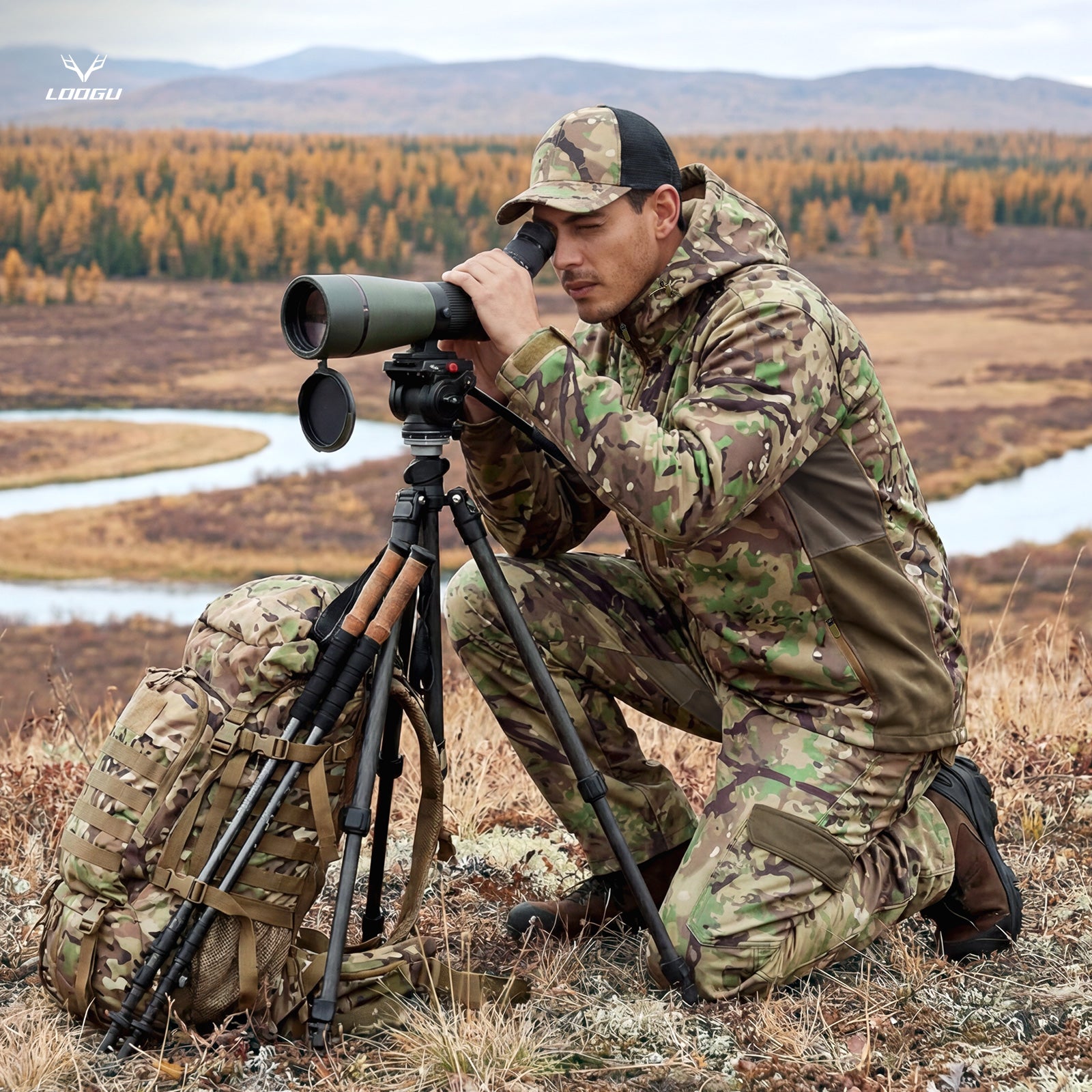 LOOGU Camo Hunting  Fleece Insulation Pants 6 pocket P20-1