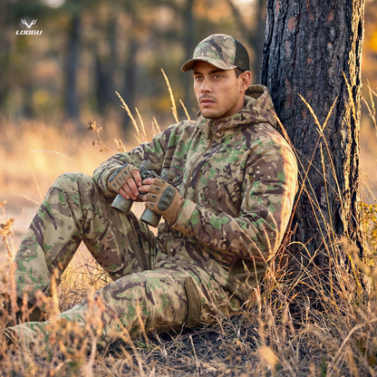 LOOGU Camo Hunting  Fleece Insulation Pants 6 pocket P20-1
