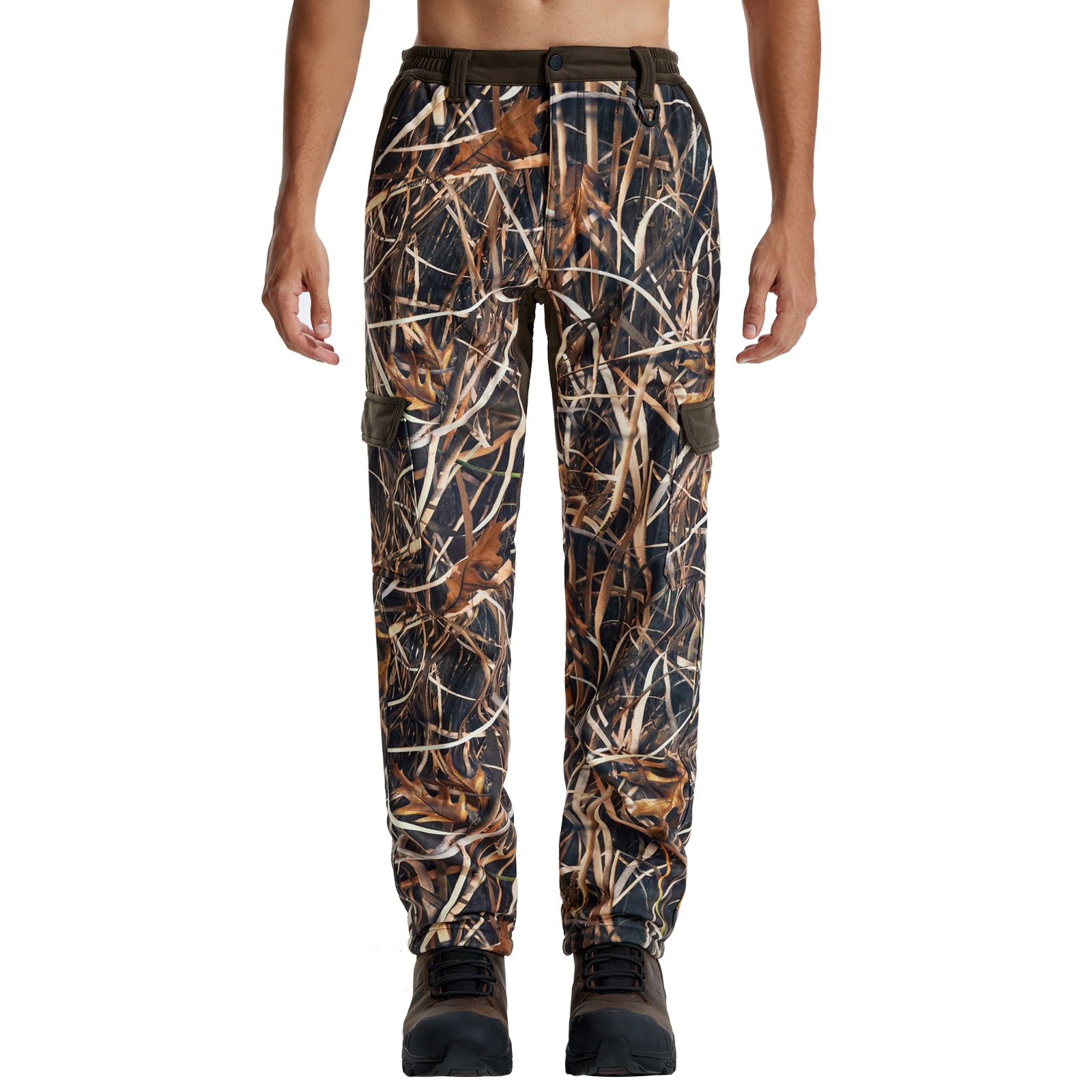LOOGU Camo Hunting  Fleece Insulation Pants 6 pocket Grass Camo P20