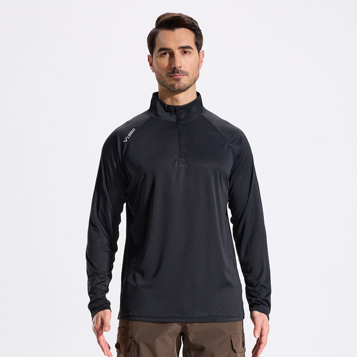 LOOGU Men's UPF50+ Quarter Zip Pullover Long Sleeve T40