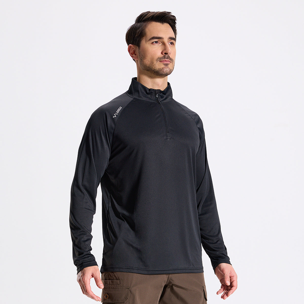 LOOGU Men's UPF50+ Quarter Zip Pullover Long Sleeve T40