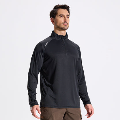 LOOGU Men's UPF50+ Quarter Zip Pullover Long Sleeve T40
