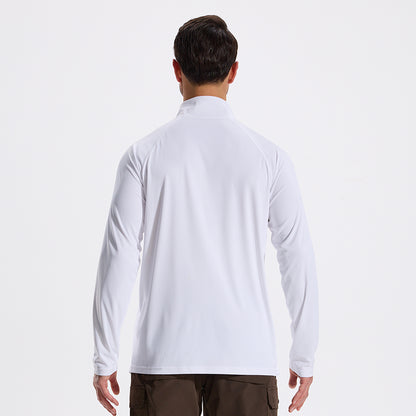 LOOGU Men's UPF50+ Quarter Zip Pullover Long Sleeve T40