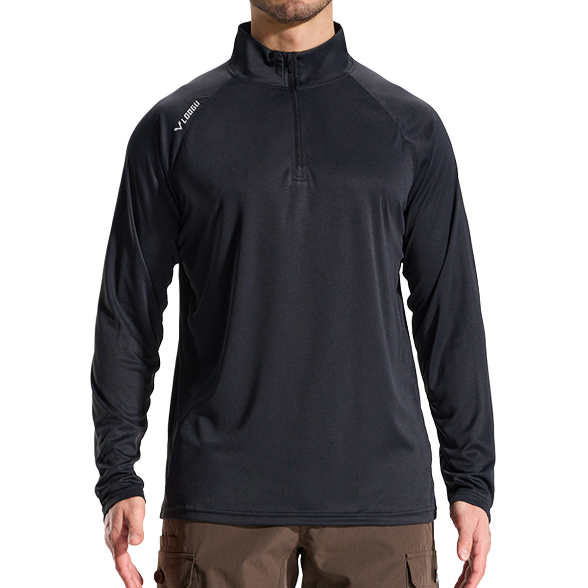 LOOGU Men's UPF50+ Quarter Zip Pullover Long Sleeve T40