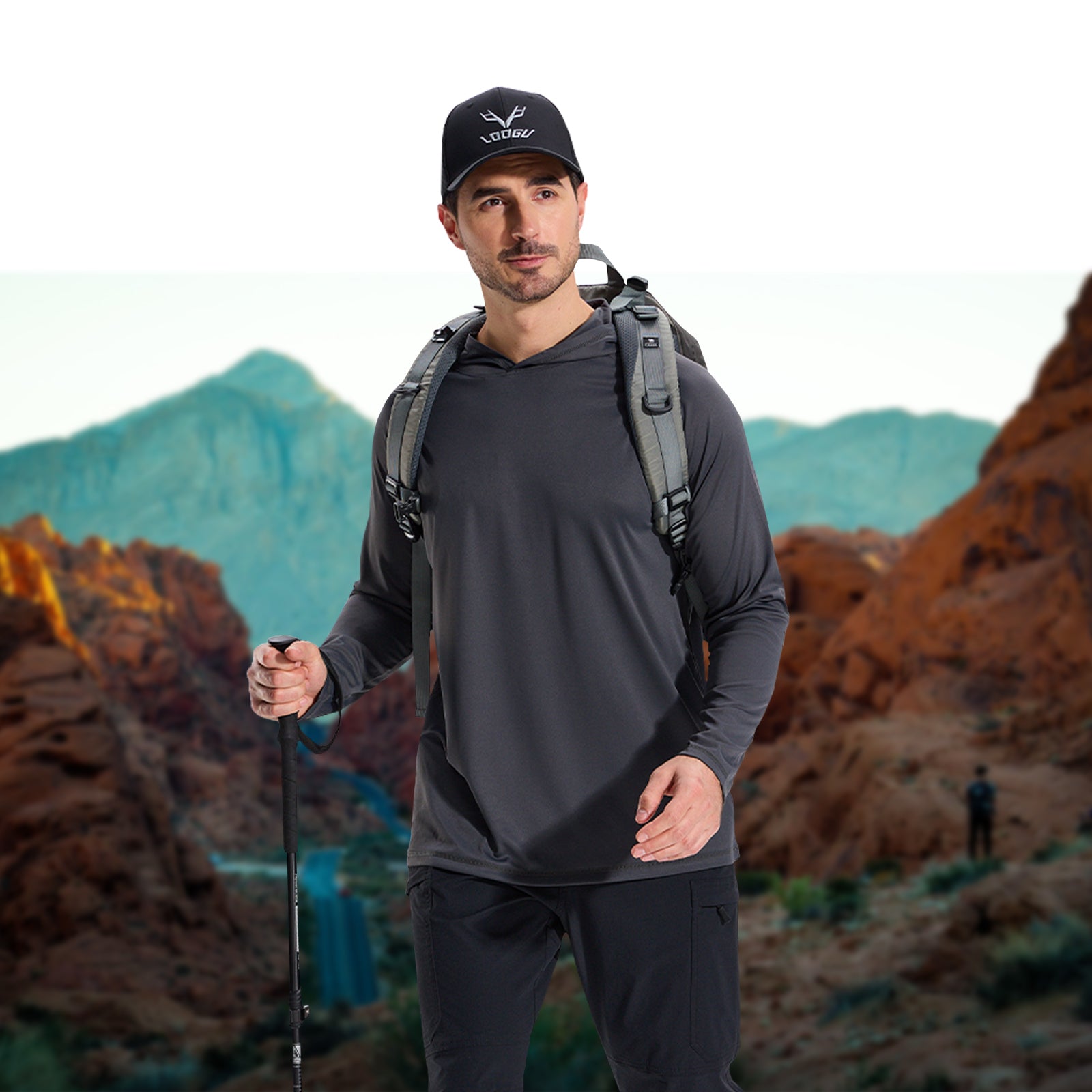 LOOGU Men's UPF 50+ Long Sleeve Shirts T70