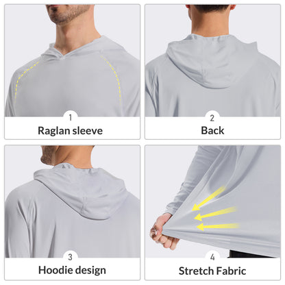 LOOGU Men's UPF 50+ Long Sleeve Shirts T70