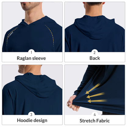LOOGU Men's UPF 50+ Long Sleeve Shirts T70