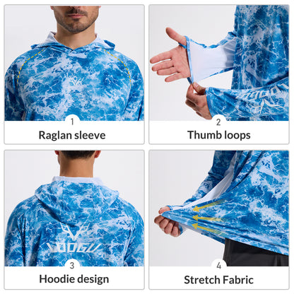 LOOGU Men’s Fishing Hoodie Long Sleeve Shirt T71