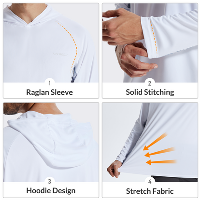 LOOGU Men’s UPF 50+ Long Sleeve Sun Protection Hoodie Shirt T75-LG