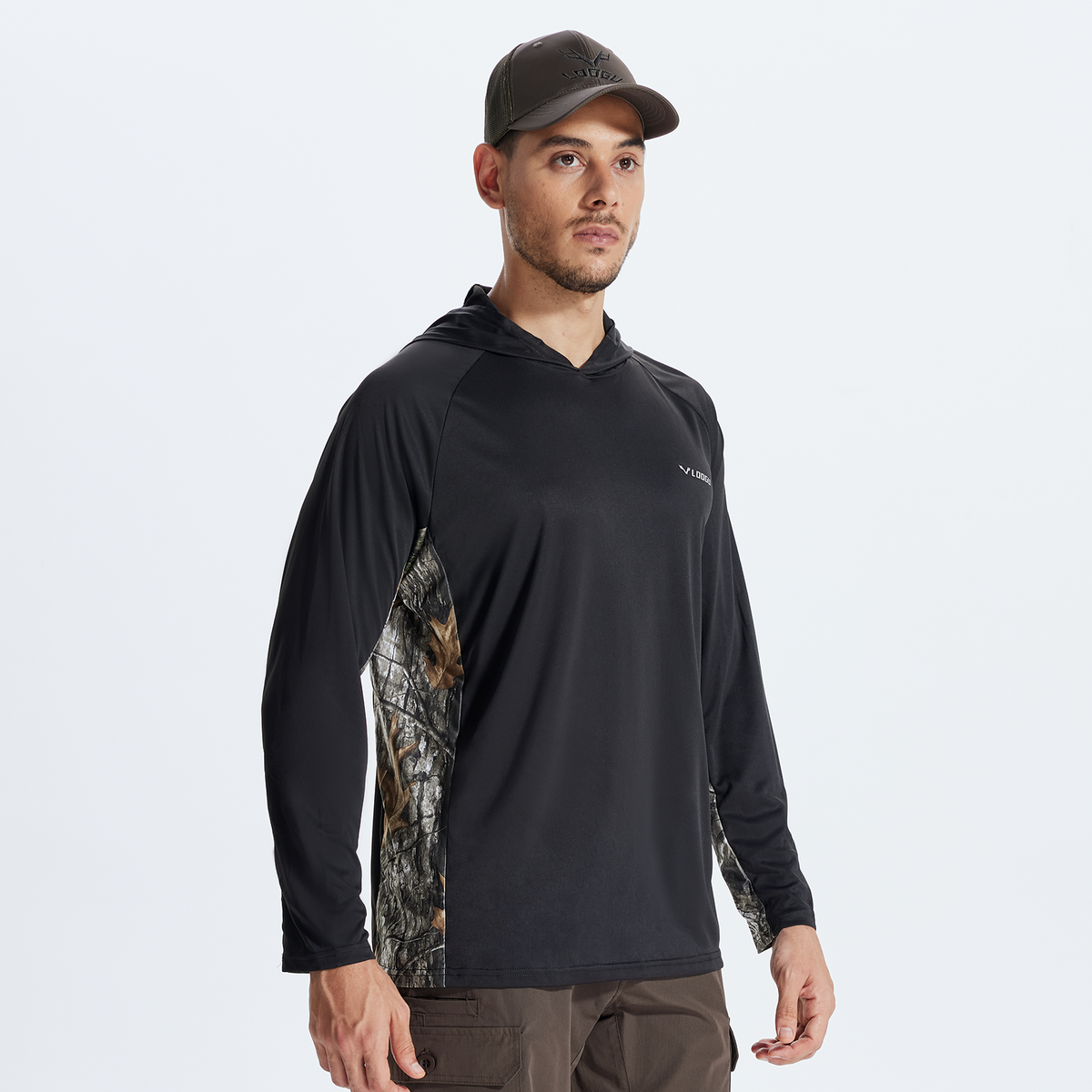 LOOGU Men’s UPF 50+ Long Sleeve Sun Protection Hoodie Shirt T75-LG