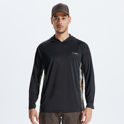 LOOGU Men’s UPF 50+ Long Sleeve Sun Protection Hoodie Shirt T75-LG