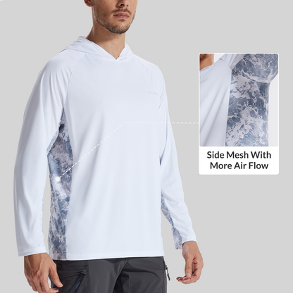 LOOGU Men’s UPF 50+ Long Sleeve Sun Protection Hoodie Shirt T75-LG