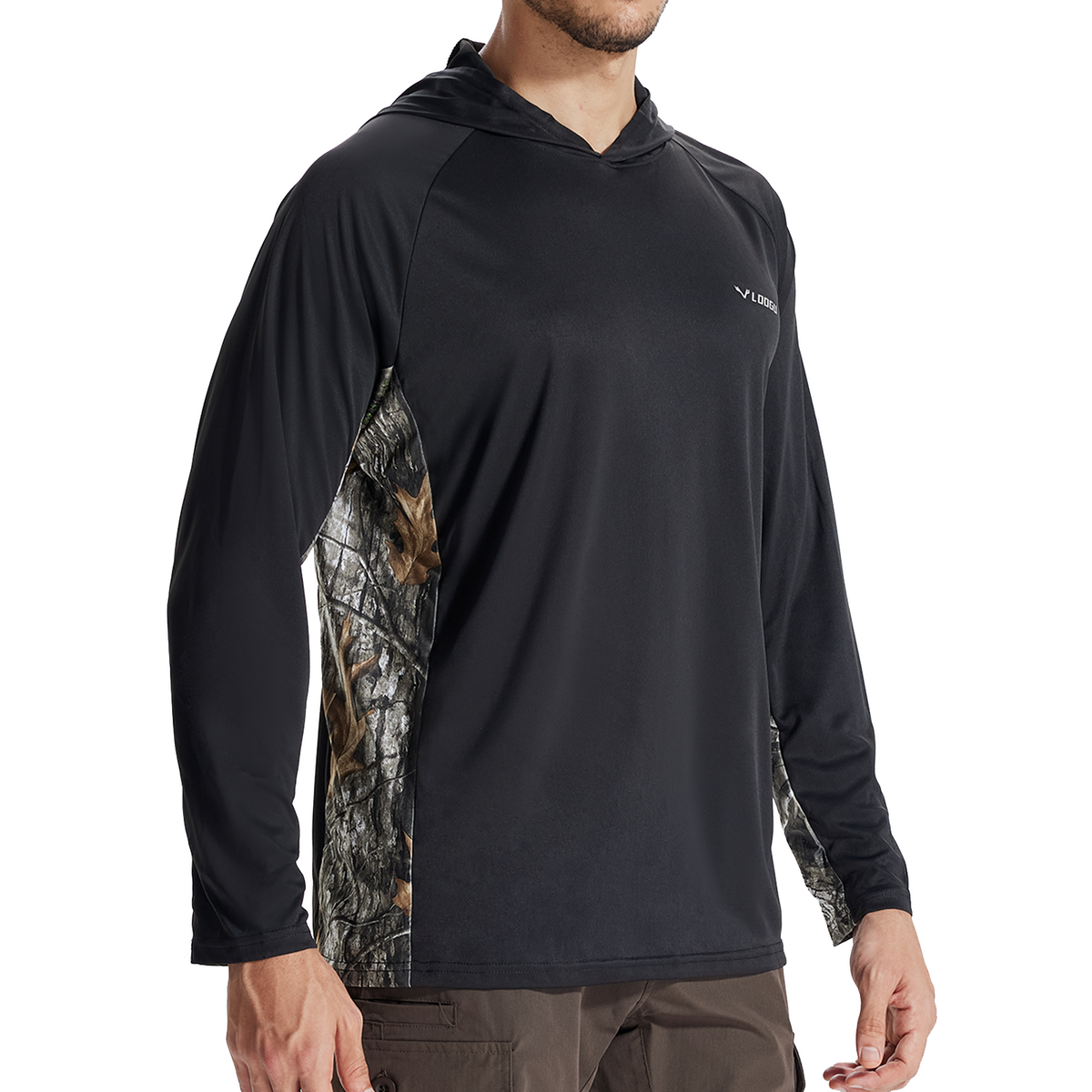 LOOGU Men’s UPF 50+ Long Sleeve Sun Protection Hoodie Shirt T75-LG
