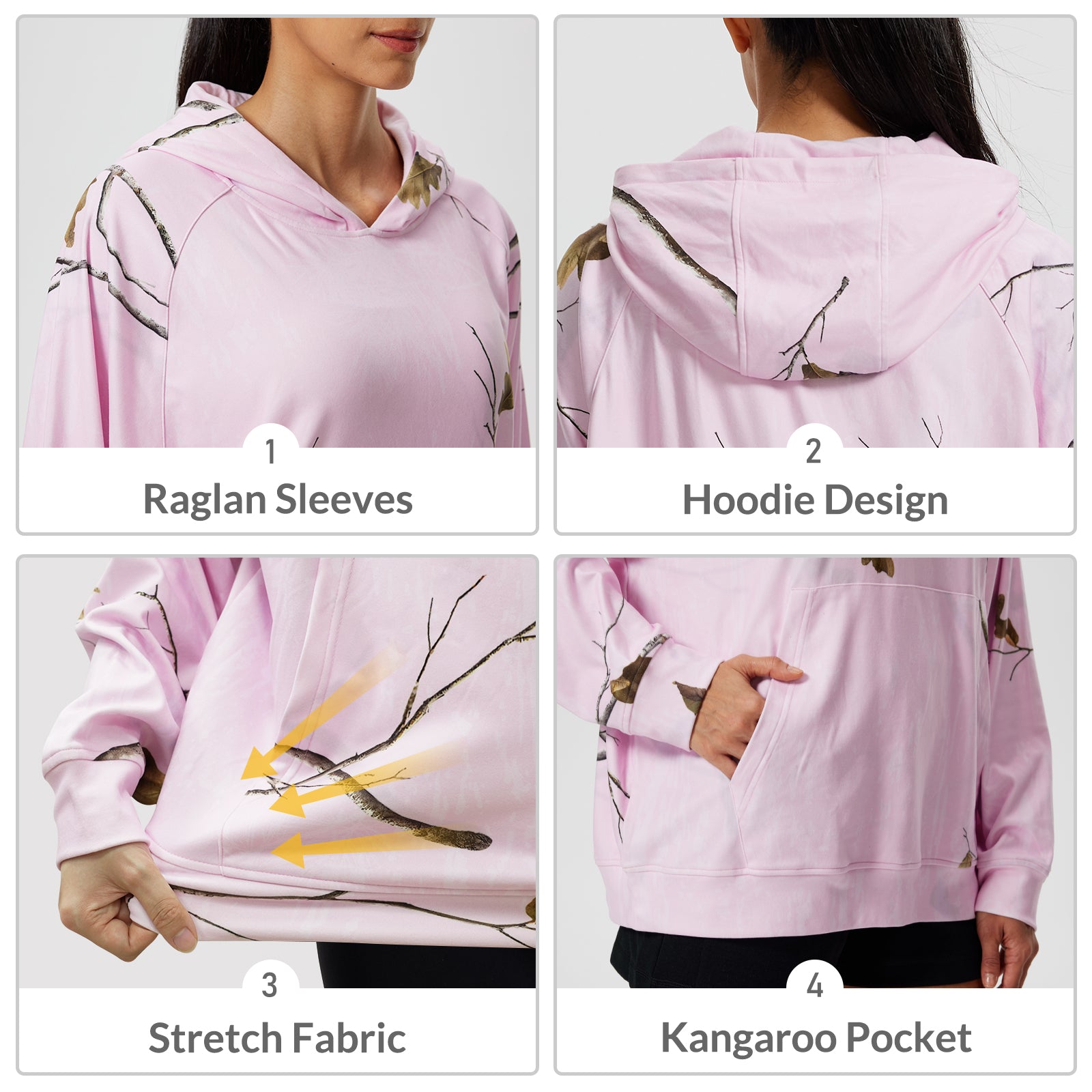LOOGU Women's Camo Oversized Hoodies WD60