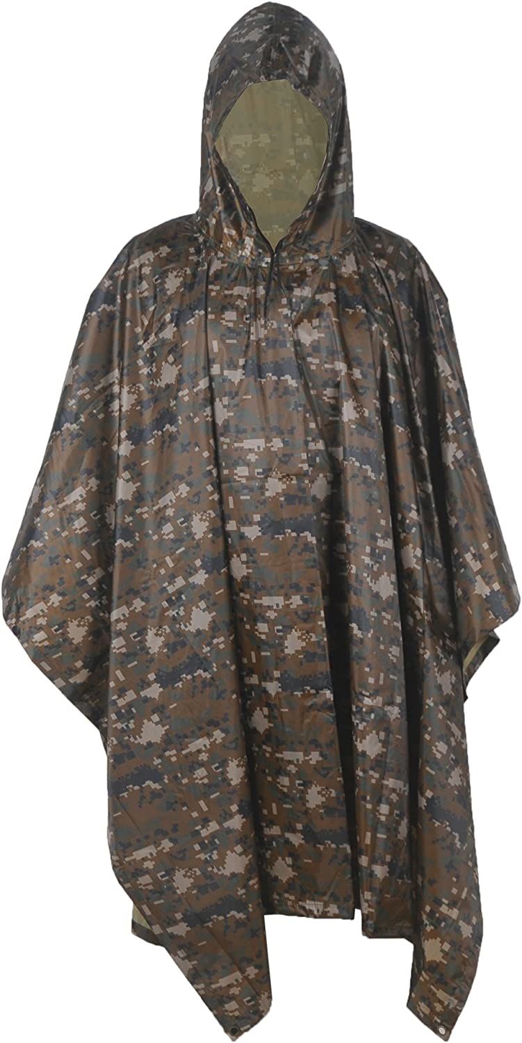 LOOGU Poncho de Pluie, Manteau de Pluie Camouflage imperméable, Feuille de Sol d'abri de Camouflage extérieur