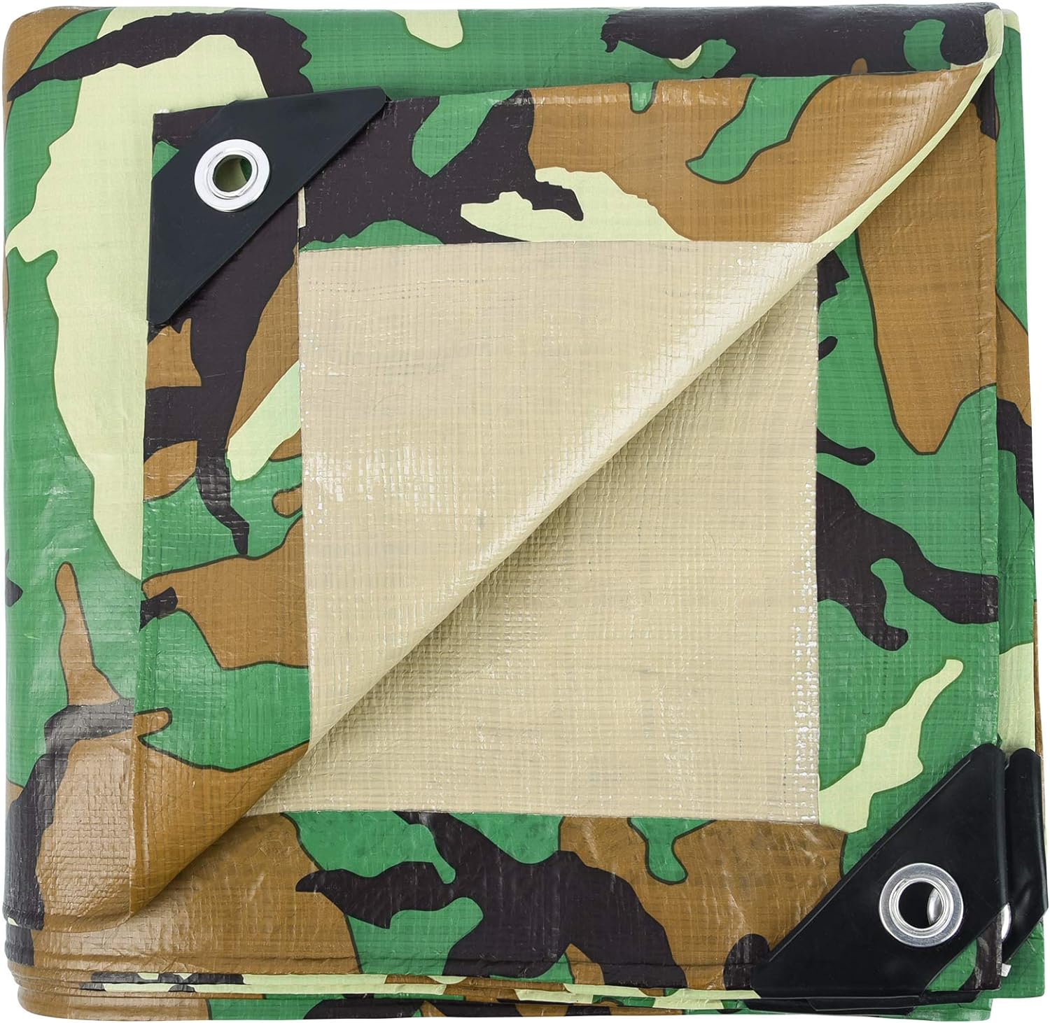 LOOGU Heavy Duty Waterproof Tarp, Bionic Tree Camo Multi Purpose Poly Cover