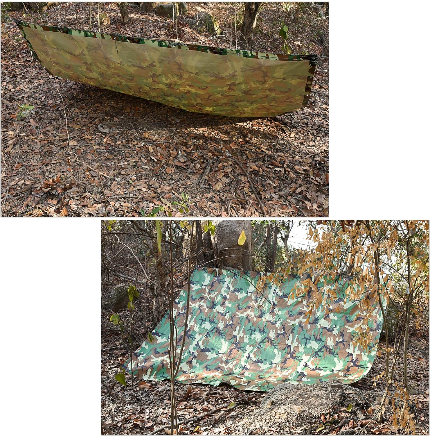 LOOGU Heavy Duty Waterproof Tarp, Bionic Tree Camo Multi Purpose Poly Cover